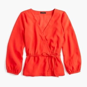 DRAPEY CREPE FAUX-WRAP TOP